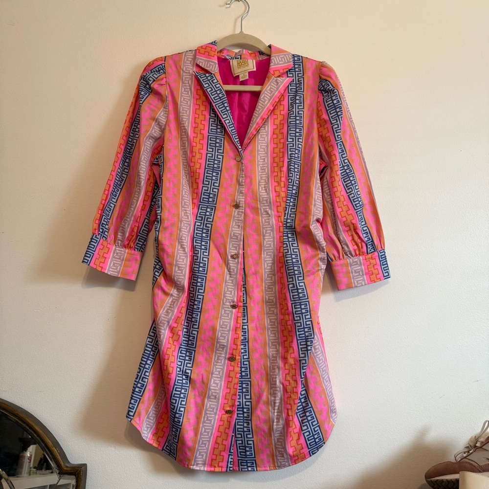 Emily McCarthy Felicity dress in Geo Stripe